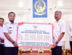Pemkab Pinrang Terima Bantuan Keuangan Rp 22 Miliar dari Pemprov Sulawesi Selatan 