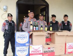 Imbas Dari Patroli Preventif Sat Samapta Polres Pekalongan, Ratusan Botol Miras Berbagai Merek Disita